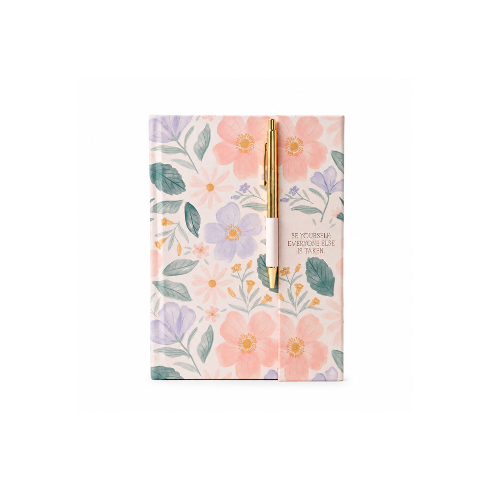 Grace Collection Magnetic Journal with Pen - PINK BLOSSOM